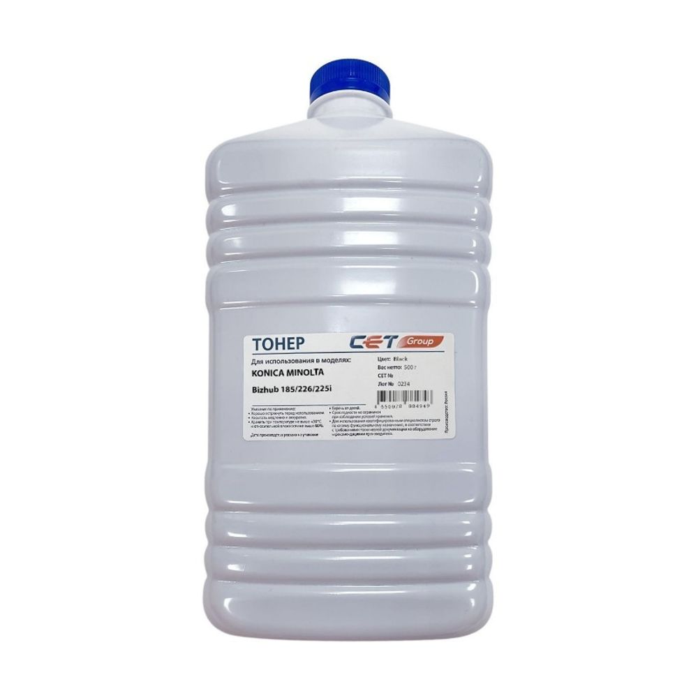 Тонер KB9S TN-116/TN-118 для KONICA MINOLTA bizhub 185/226/225i (CET) Black, 500г/бут, CET111132S-500
