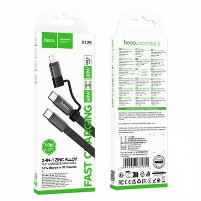 Кабель Type-C на Type-C/lighting Hoco X125 (black)
