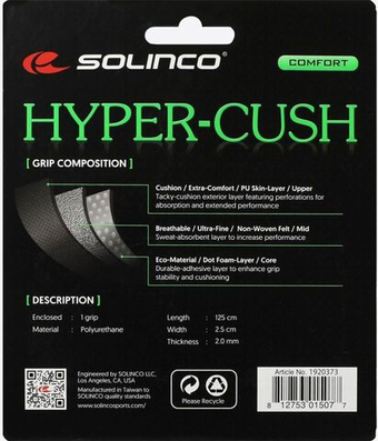 Теннисные намотки базовые Solinco Hyper-Cush Replacement Grip 1P - черный