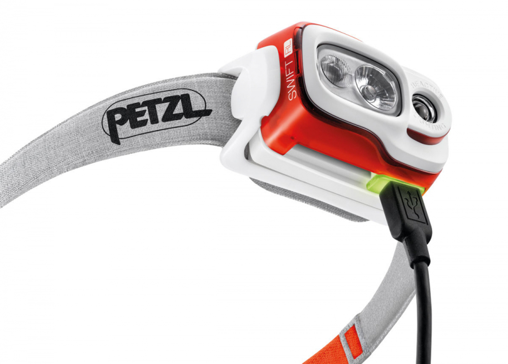 Фонарь светодиодный налобный Petzl Swift RL оранжевый, 900 лм, аккумулятор