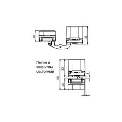 Петля скрытой установки APECS 110*30-3D-Z-NISM никель матовый (аналог AGB 2.0) (1шт)