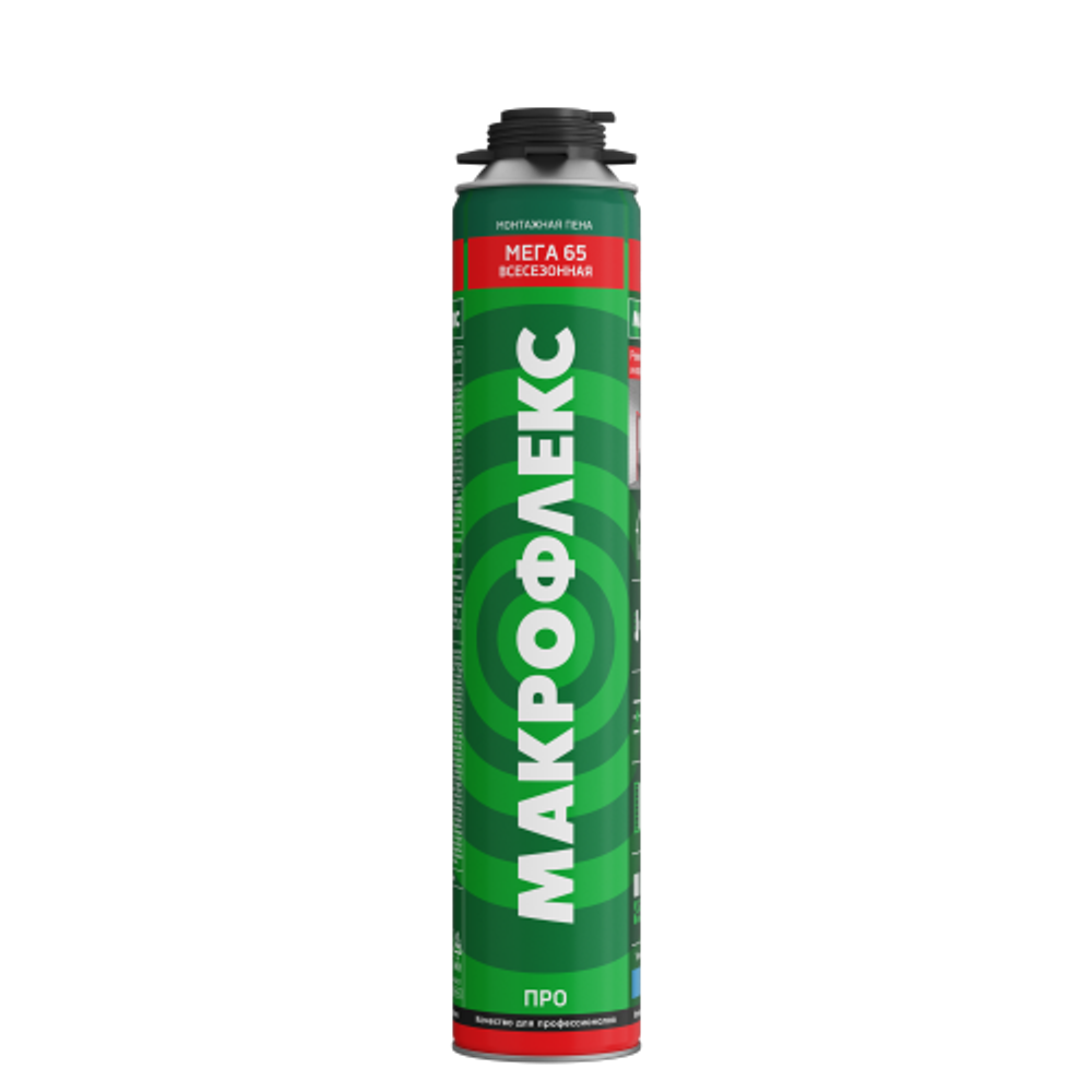 Пена монтажная Макрофлекс 3053391 Мега 65 ПРО всесезонная 850 мл | Макрофлекс