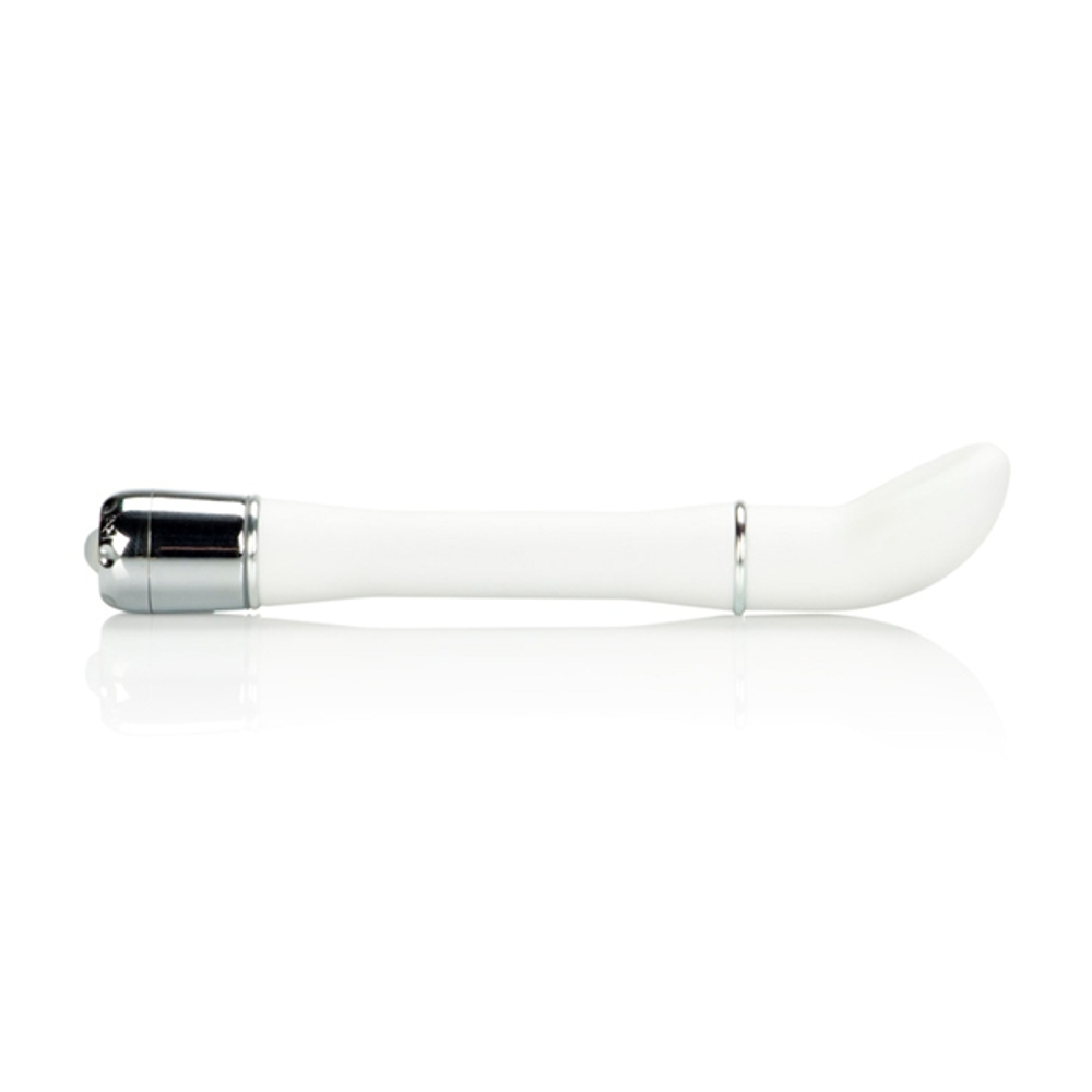 Белый вибратор Lulu Satin Scoop Vibe - 15,5 см.