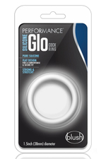 Белое люминесцентное эрекционное кольцо Silicone Glo Cock Ring (Цвет: белый)