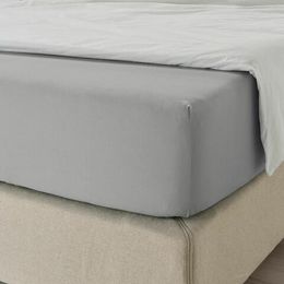 Простыня на резинке IKEA DVALA (ДВАЛА), Серый, 90х200 см