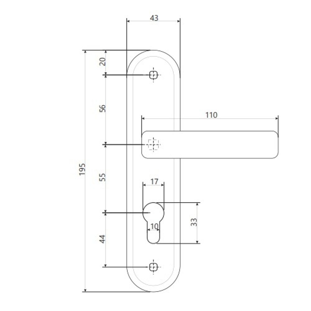 Ручки на планке APECS HP-55.0623 CR хром