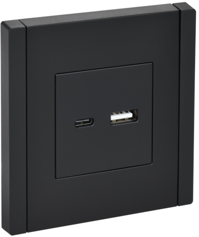 FORTE&PIANO Розетка USB A+C 3,1А FP150 черный IEK
