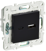 SKANDY Розетка USB A+C 18Вт SK-R13Bl черный IEK