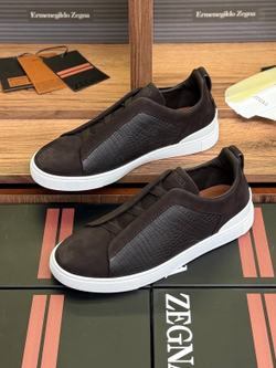 Кеды Zegna Triple Stitch с вставками кожи крокодила