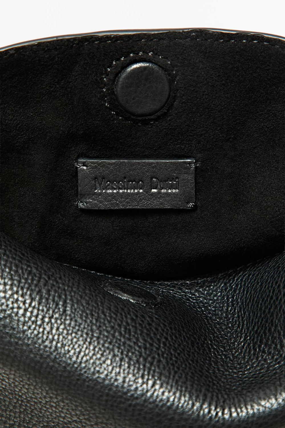 Massimo Dutti Мини-несессер из кожи наппа, черный