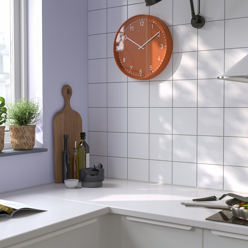 IKEA BONDIS  (ИКЕА БОНДИС)  -  Часы настенные - оранжевые 38 см