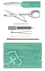 Швейцарская карта Victorinox SwissCard Classic Fresh Energy  (0.7145.T) бирюзовый полупрозрачный коробка подарочная