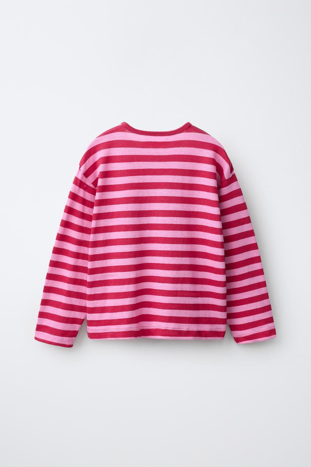 ZARA ФУТБОЛКА SOFT В ПОЛОСКУ, РОЗОВЫЙ