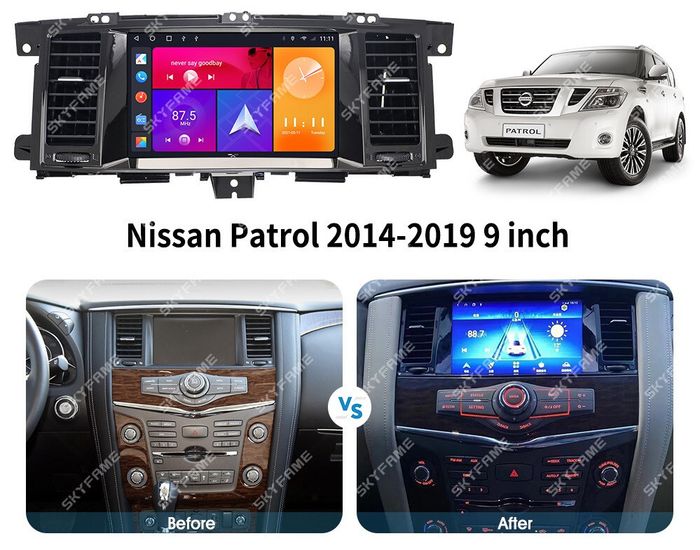 Магнитола для Nissan Patrol Y62, Infiniti QX56/QX80 2010-2019 (поддержка Bose, 360 и мониторов) - Kuberg EW-9222 QLed, Android 12, Быстрая, CarPlay, 4G SIM-слот