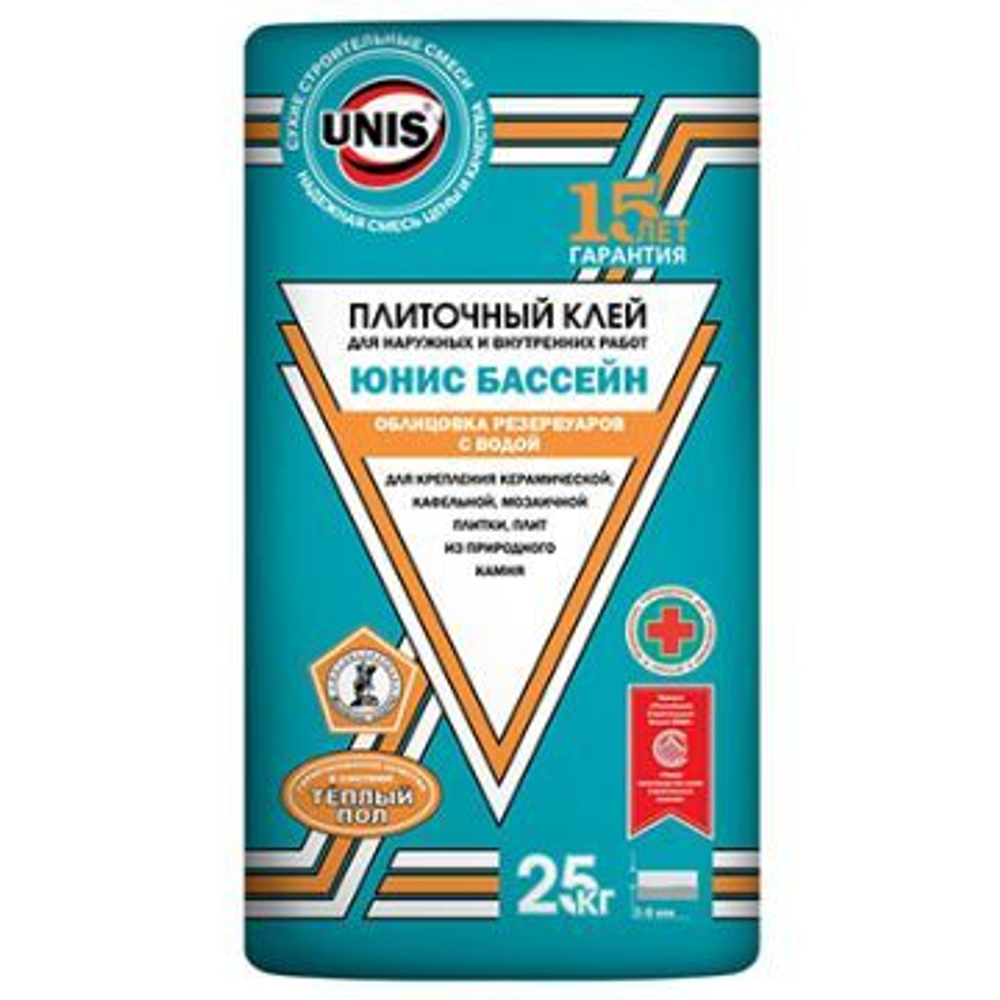 Клей для плитки Юнис Бассейн 25 кг