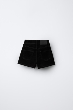 ZARA ДЖИНСОВЫЕ ШОРТЫ, ЧЕРНЫЙ