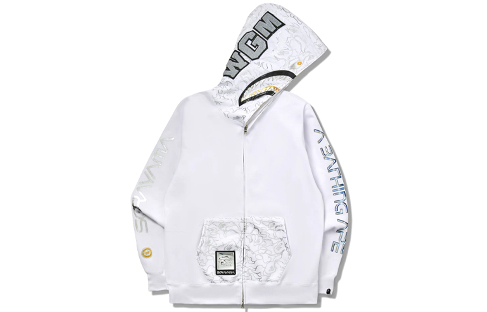 A Bathing Ape X Hajime Sorayama Shark Full Zip Худи белый