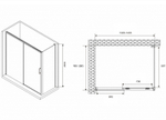 Душевой уголок Abber Komfort 140x100 AG93140B-S102B профиль Черный стекло прозрачное