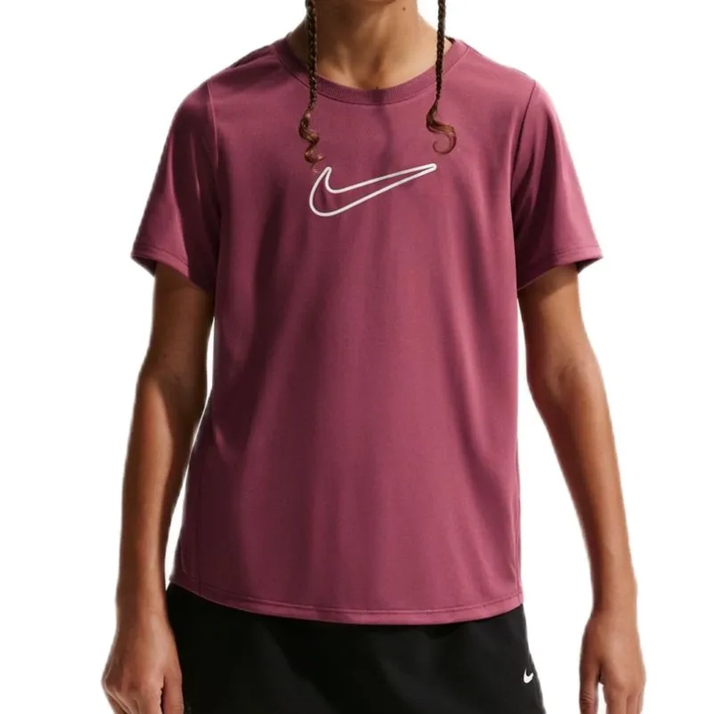 Футболка для девочки Nike Girls Dri-FIT Short-Sleeve - pink smoke/white