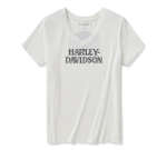 Футболка Women's Willie G Skull Bling V-neck - Cloud Dancer Harley-Davidson