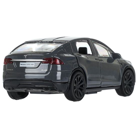 Машина металл tesla model x plaid 12 см, двери, серебрянный Технопарк