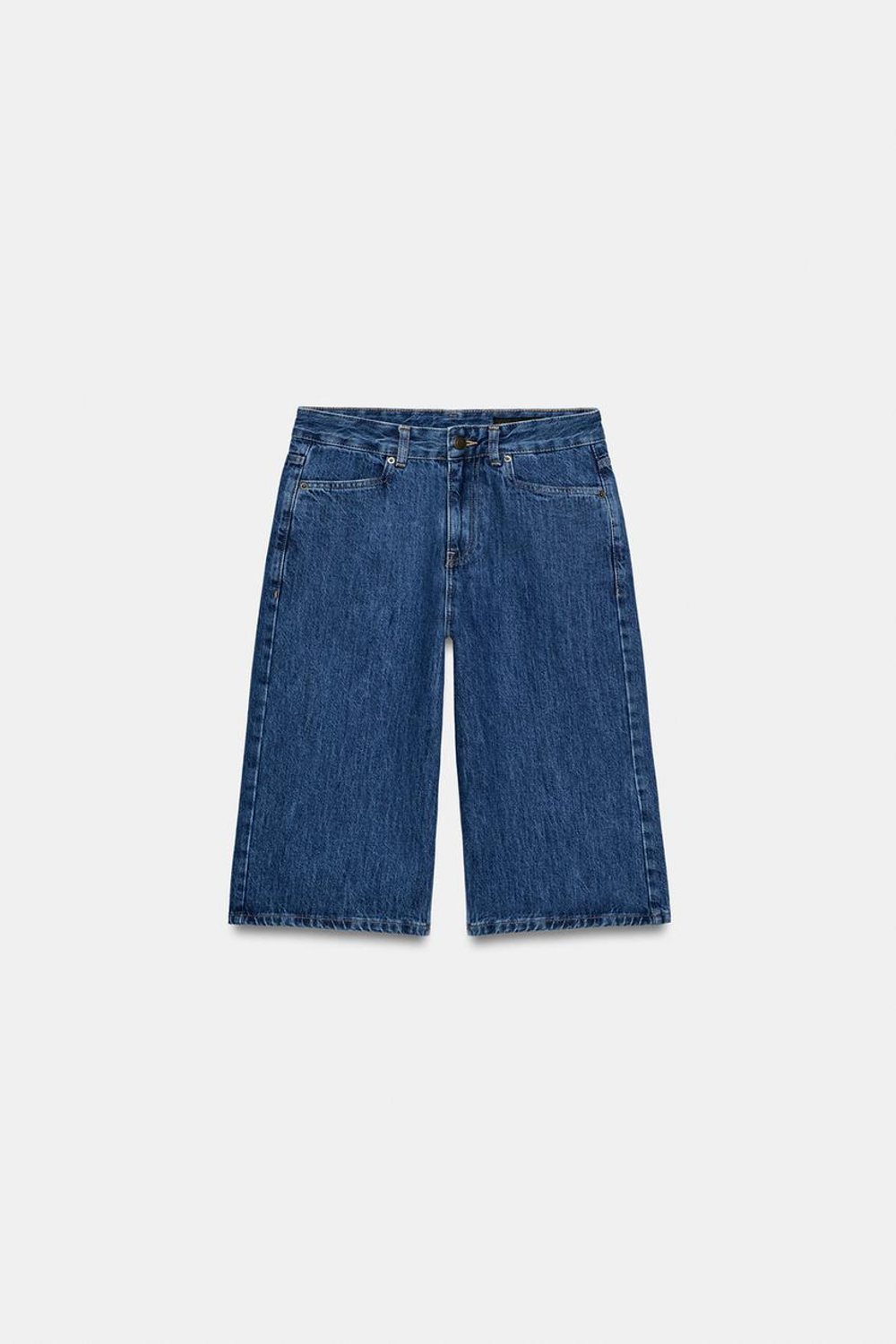 ZARA ДЖИНСОВЫЕ ШОРТЫ СО СРЕДНЕЙ ПОСАДКОЙ — ZW COLLECTION, ВЫЦВЕТШИЙ СИНИЙ