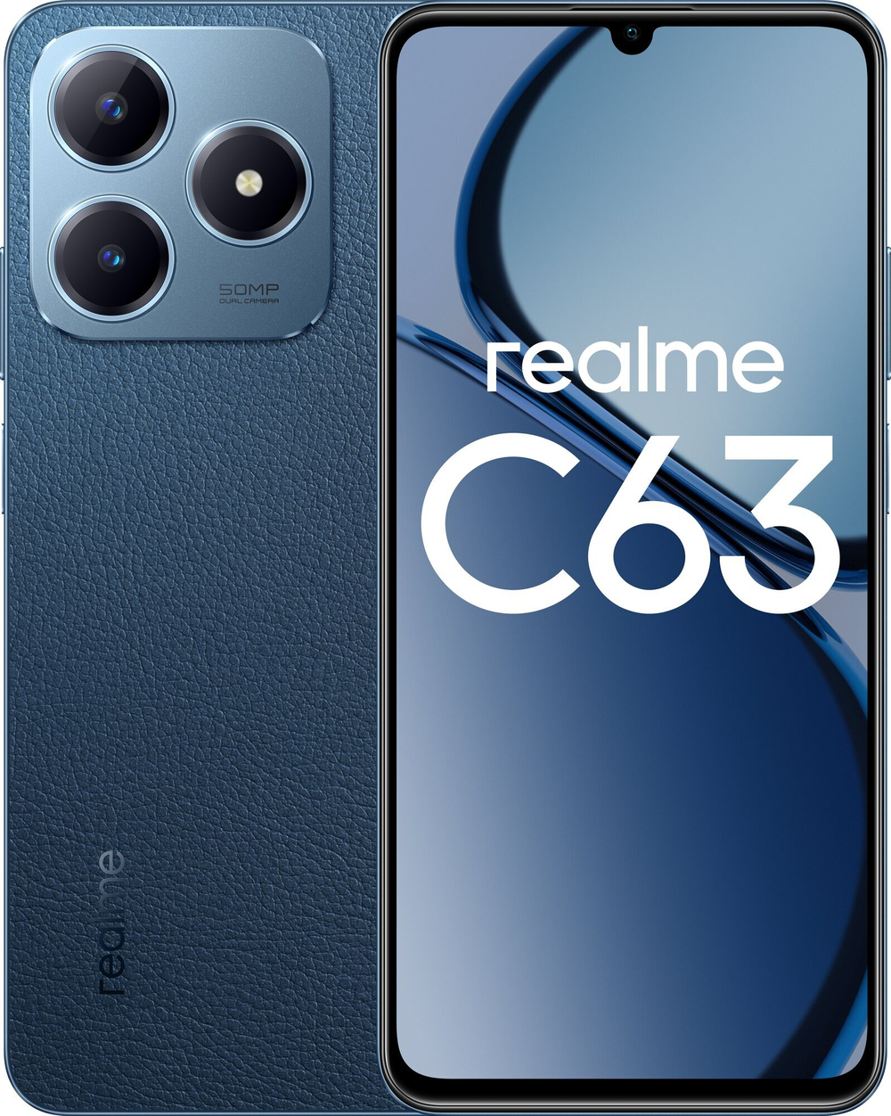 Смартфон realme C63 8/256 ГБ RU, Dual nano SIM, кожаный синий