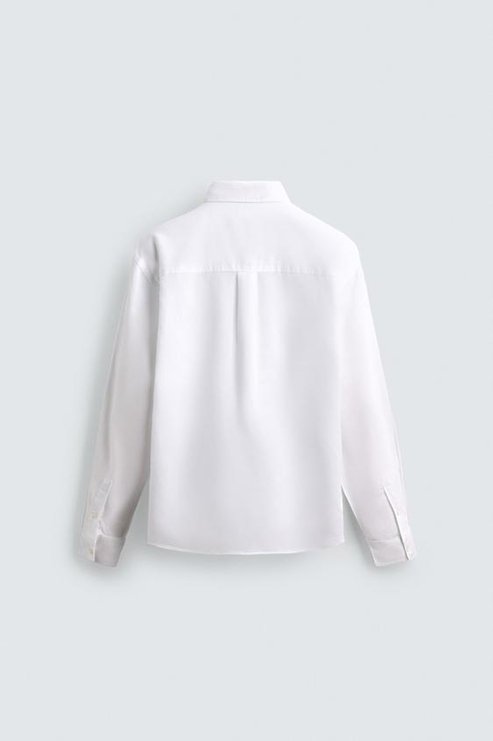 ZARА РУБАШКА REGULAR FIT ИЗ ЛЬНА И ХЛОПКА, БЕЛЫЙ