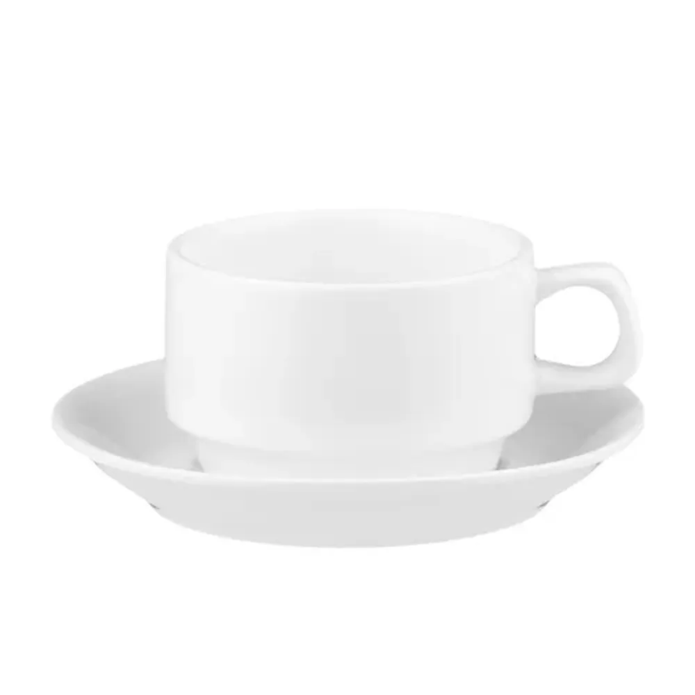 Чайная пара 250 мл белая d 9,5 см h6,2 см фарфор Stackable P.L. Proff Cuisine [4]
