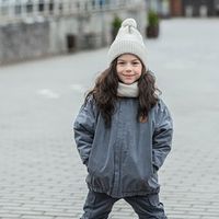 Куртка демисезонная оверсайз на меху "Графит"