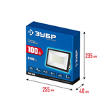 ЗУБР ПСК-100, 100 Вт, 6500 К, IP 65, светодиодный прожектор, Профессионал (57141-100)