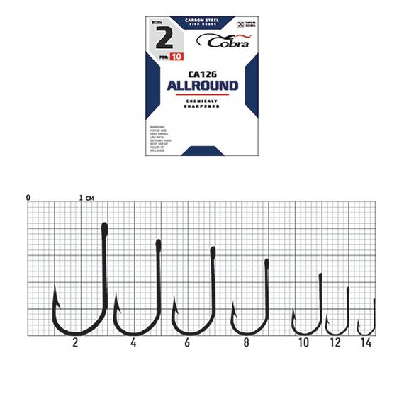 Крючки Cobra ALLROUND CA126 №8, 10 шт.
