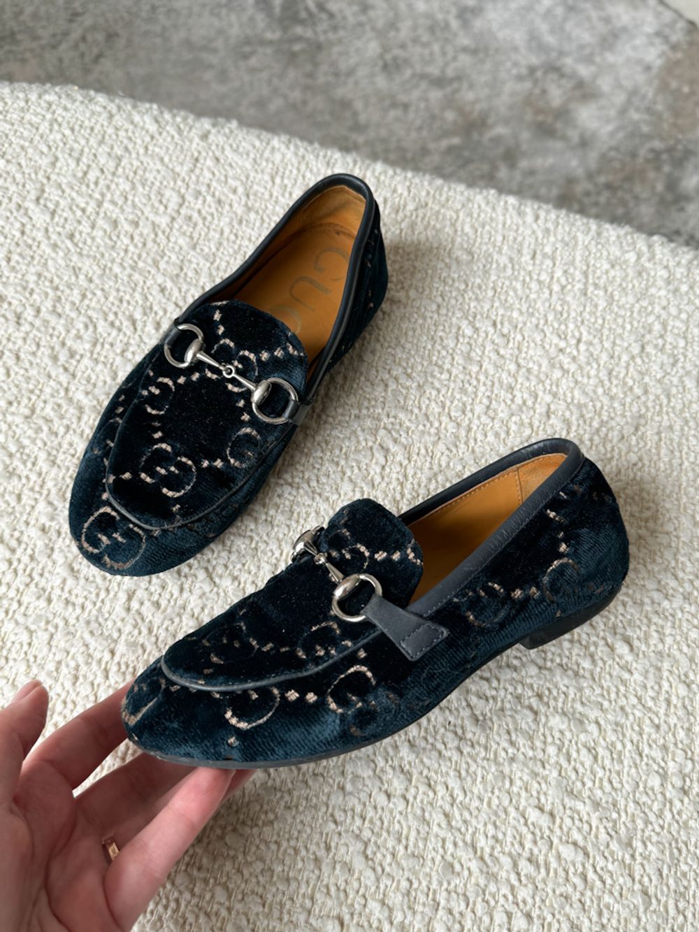 Бархатные лоферы Gucci, 30
