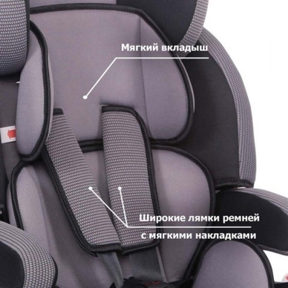 Детское автомобильное кресло SIGER "Стар" серый, 1-12 лет, 9-36 кг, группа 1/2/3, шт