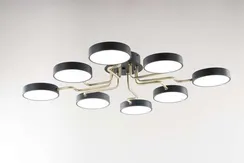 Люстра потолочная светодиодная NewRgy 18055STD/8 AB+BK, 64 Вт, бронзовая и чёрная