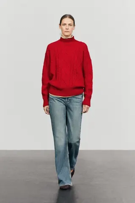 Massimo Dutti Трикотажный свитер, красный