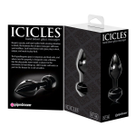 Черная анальная пробка из стекла Icicles No. 44 - 8,5 см. (Цвет: черный)