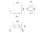 ТМС Strut уголок 90°, 4 отверстия, 100х100мм (ТДЦ)