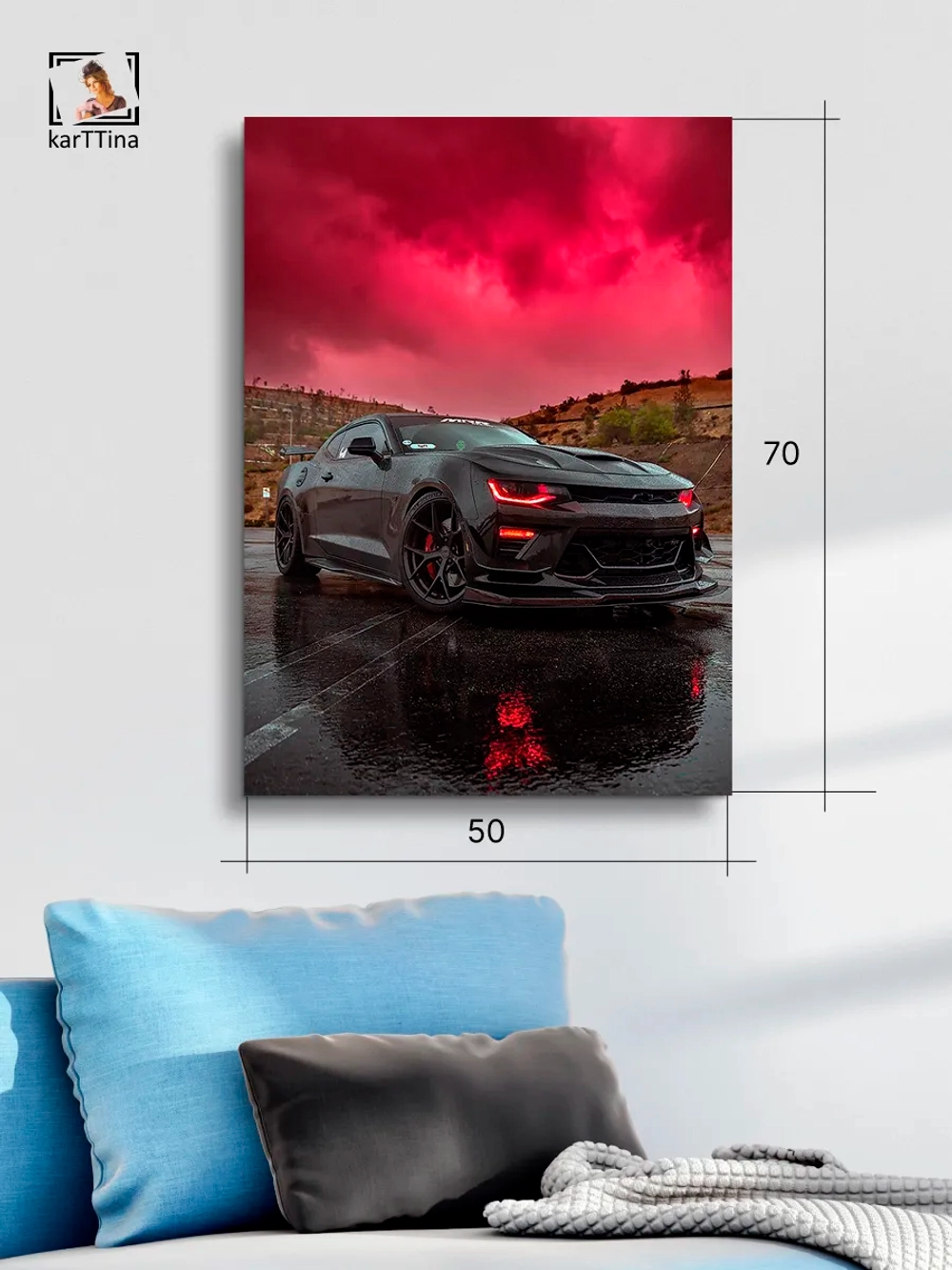 Картина "Chevrolet Camaro", модульная 50х70см 1шт.