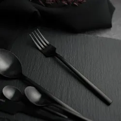 Вилка столовая 19 см матовая черный цвет Black Sapporo PVD P.L. - Davinci [12]