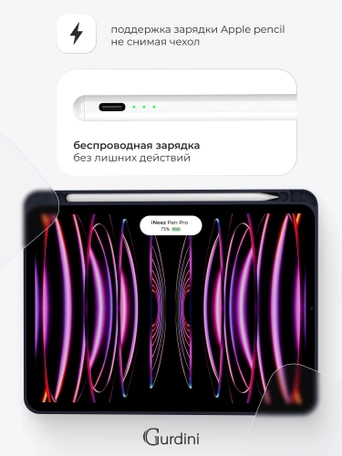 Чехол книжка для iPad Pro 11" (2,3,4 gen) Gurdini Milano Series Midnight Blue