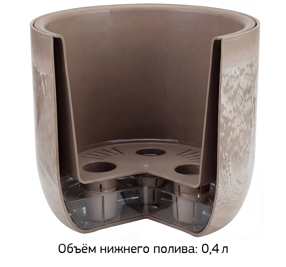 Кашпо МИКРИТ D=150см 1 л со вставкой 15*15*14 см М3264