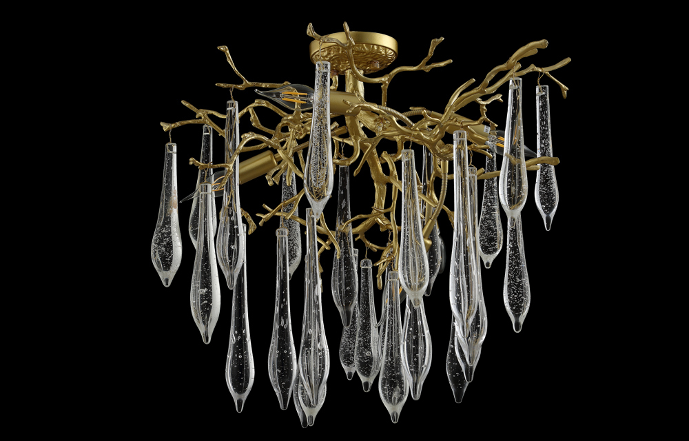 Потолочная люстра Crystal Lux REINA PL5 D600 GOLD PEARL