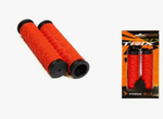 Грипсы TRIX, резиновые, 125мм, 2-х компонентные, красные с черным кантом