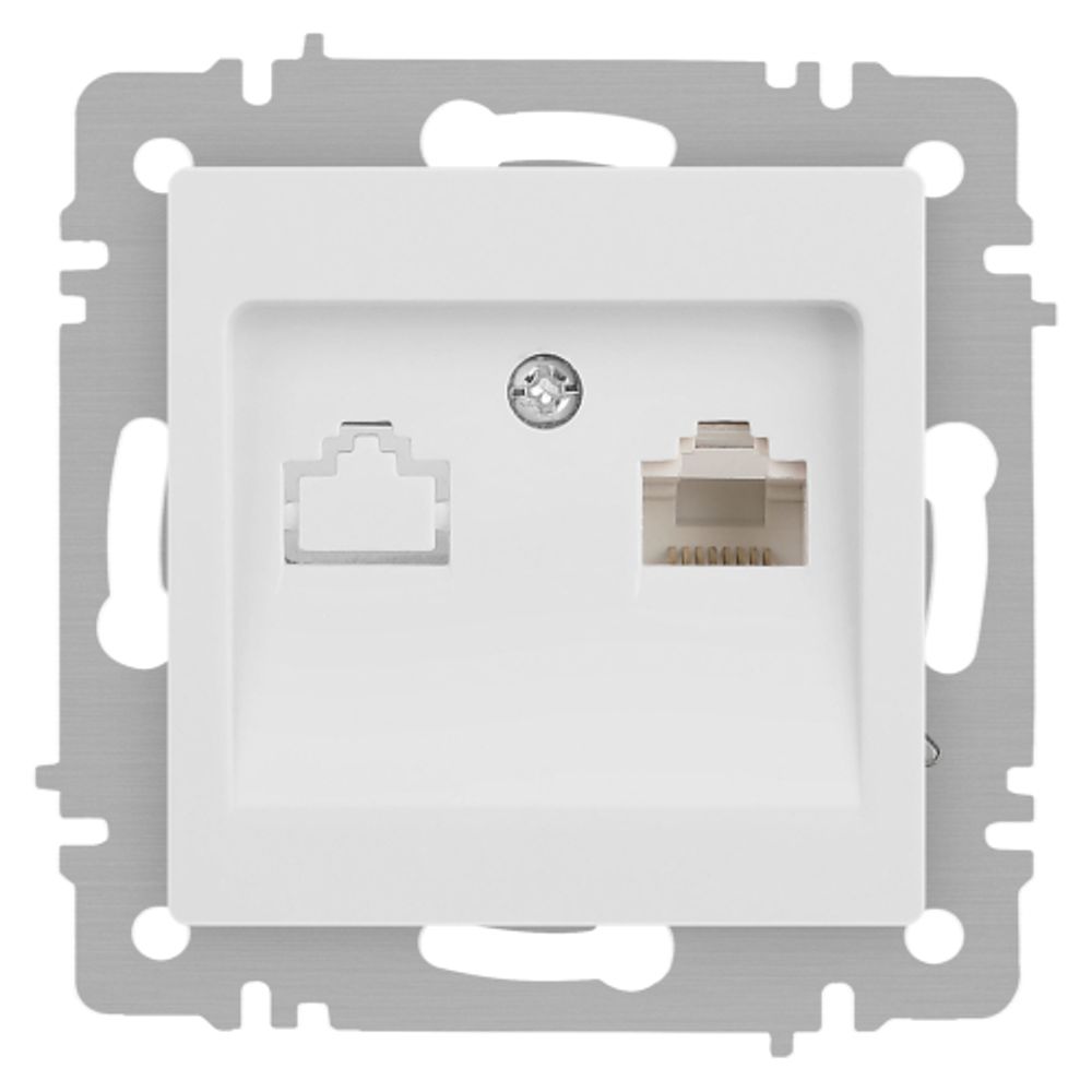 Розетка Intro Accent 6-303-01М информационная RJ45 IP20 СУ белый матовый | Intro