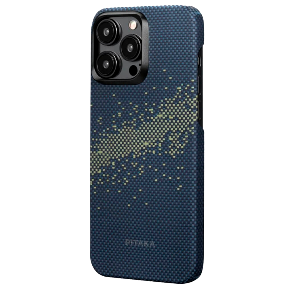 Чехол из арамидного волокна с поддержкой MagSafe PITAKA Fusion Weaving MagEZ Case 4 для iPhone 15 Pro Max, Milky Way Galaxy (Млечный путь)
