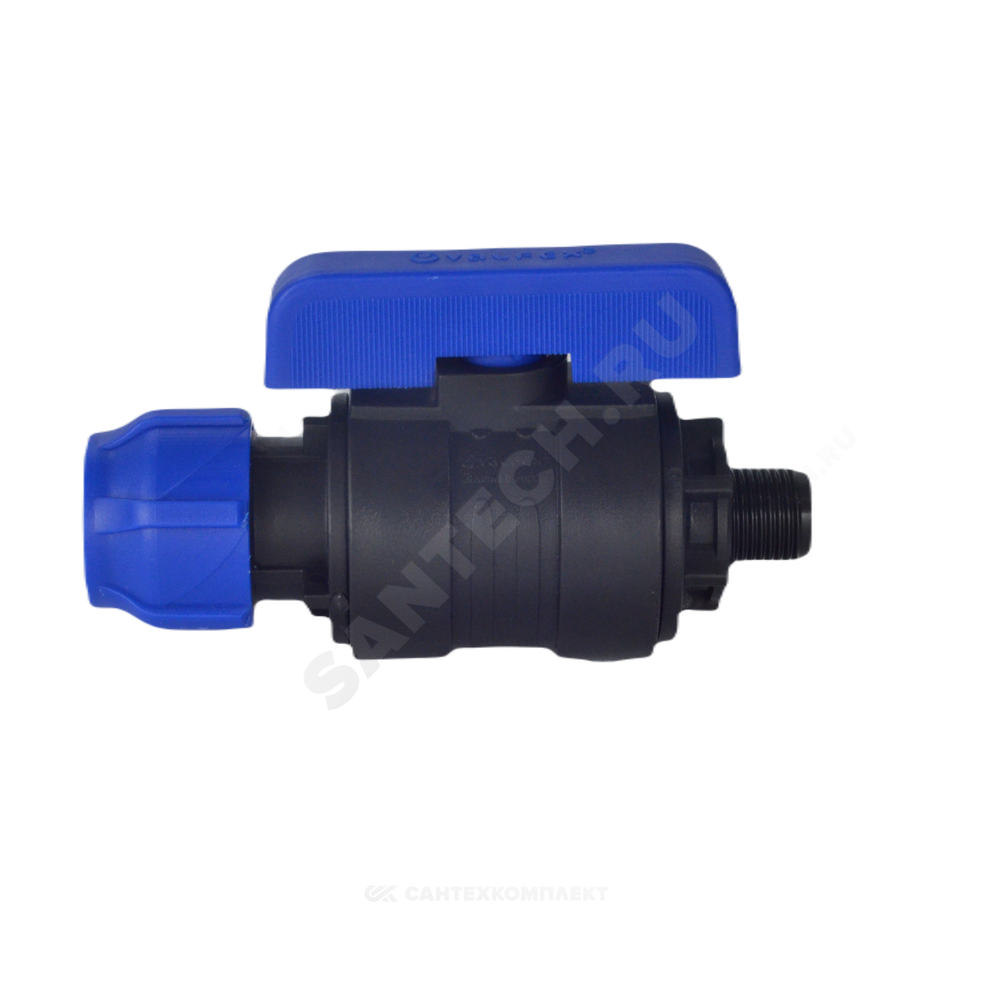 Кран шаровой компрессионный ПЭ Дн 32х3/4" НР Ру16 VALFEX 1210012632034