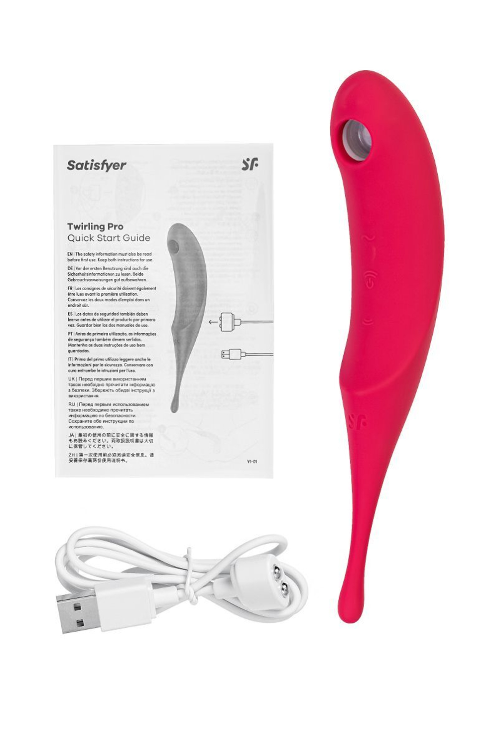 Красный вакуум-волновой стимулятор клитора Satisfyer Twirling Pro (Цвет: красный)