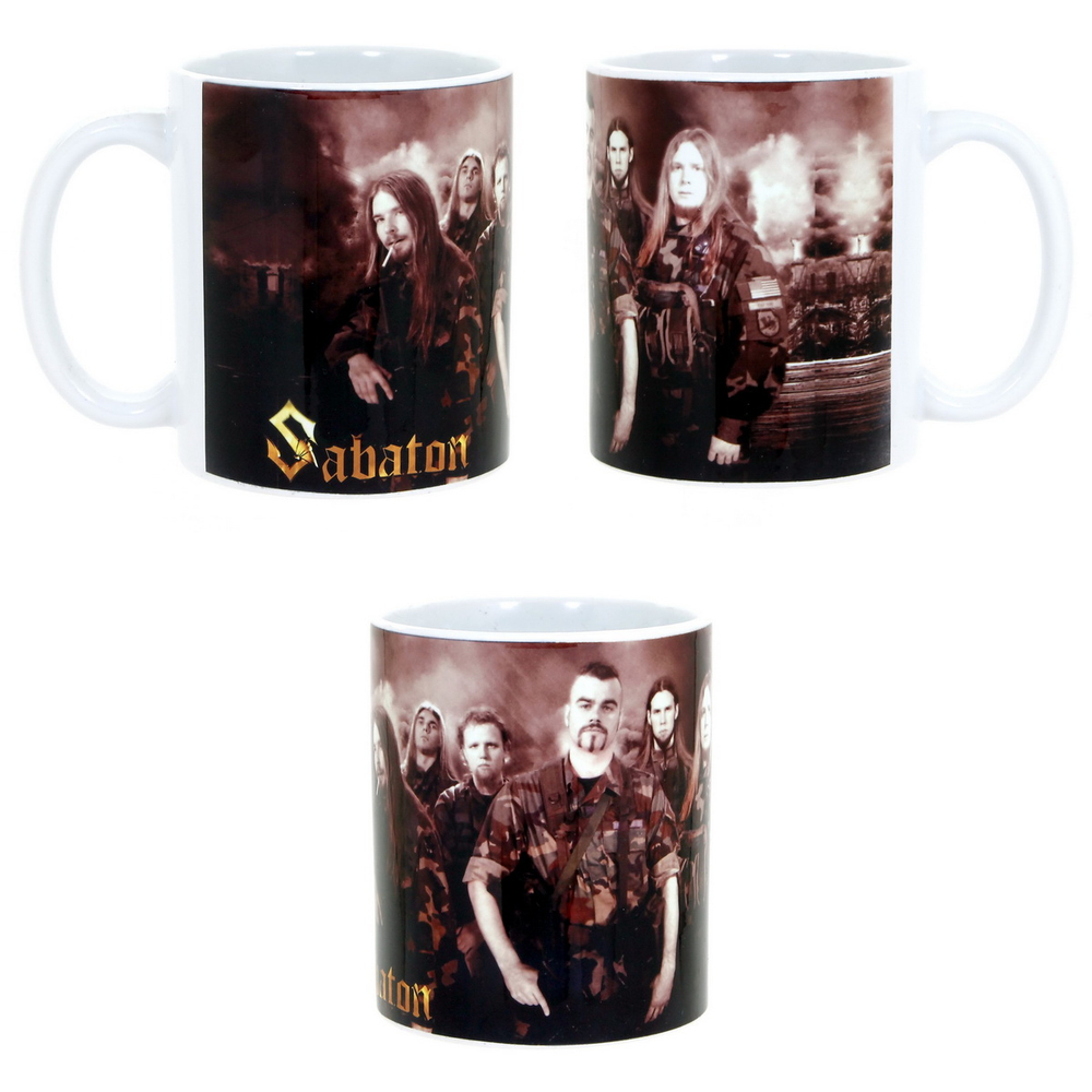 Кружка Sabaton группа в камуфляжных костюмах (380)