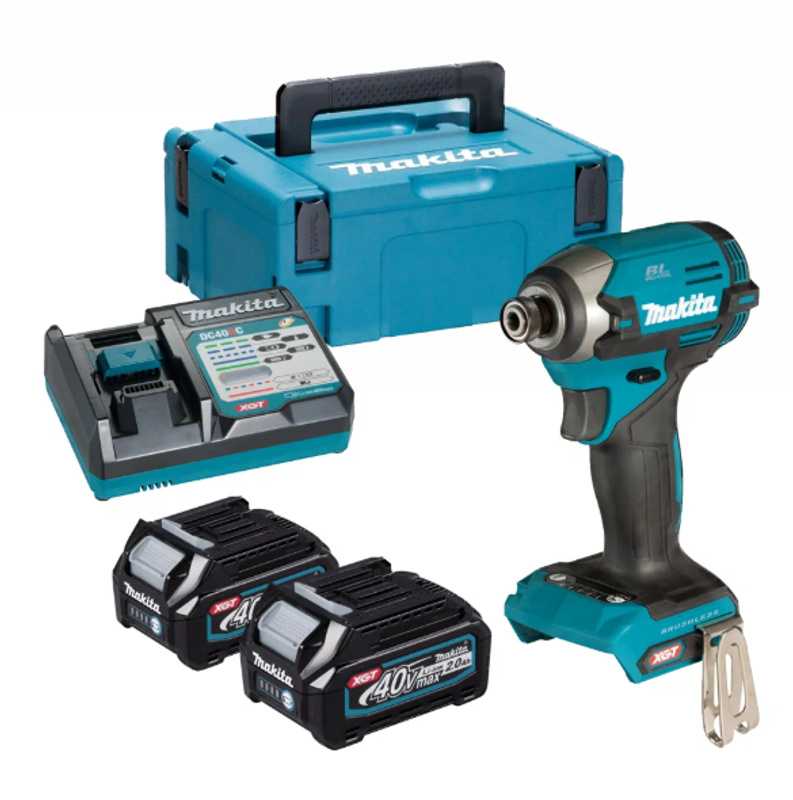 Makita TD003GA201 — аккумуляторный ударный шуруповёрт, 210 Н·м, с 2 АКБ и ЗУ